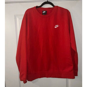 Nike Men's Sportswear Club Fleece Crewneck Red Sweatshirt